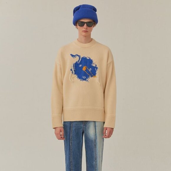 ADER error Off-White Knit Bluessom Sweater S - Picture 2 of 11